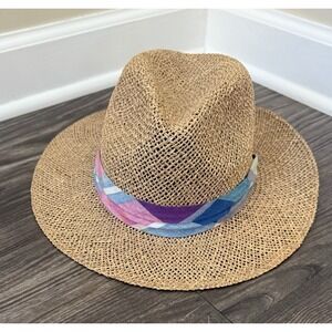 Vintage straw sun hat boho coastal summer beachy festival Cottagecore cowgirl 90